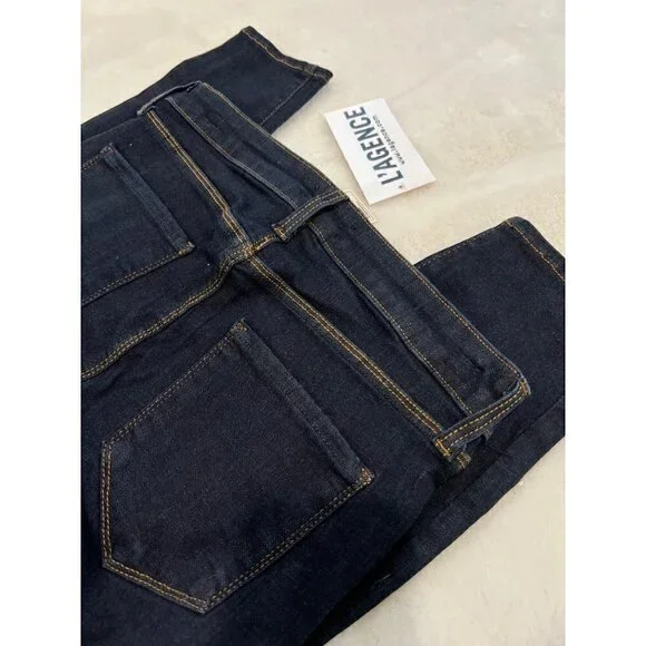New L'AGENCE Size 27 Margot High-Rise Skinny Jeans Midnight Blue 2294DNM - Picture 8 of 14